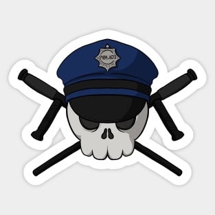 Police crew Jolly Roger pirate flag (no caption) Sticker